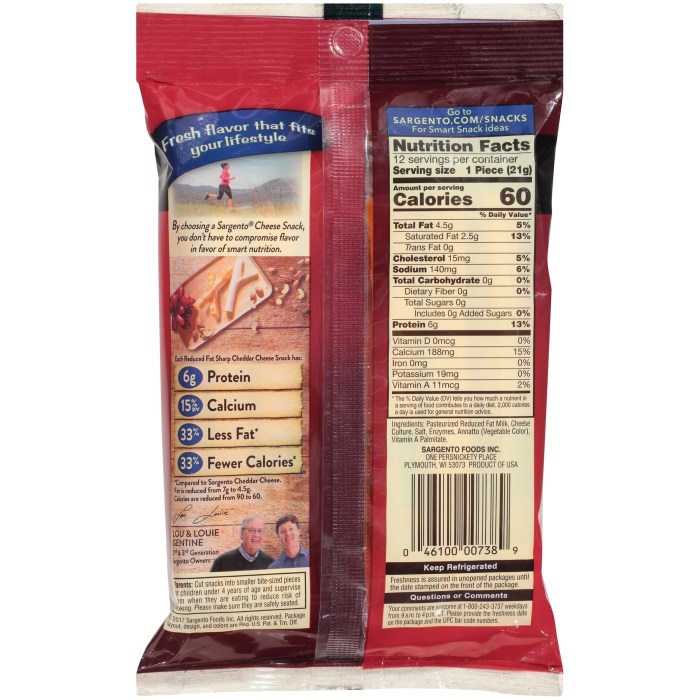 Cheddar cheese stick nutrition