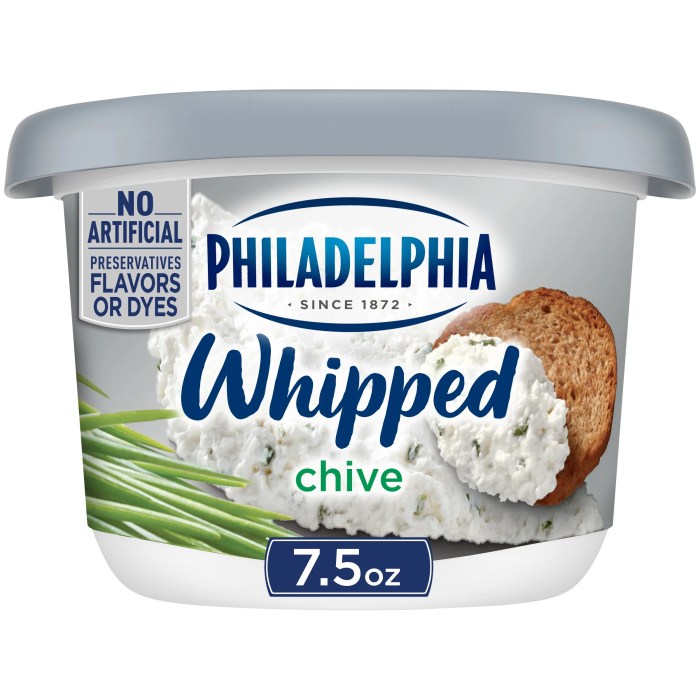 Philadelphia whipped cream cheese nutrition