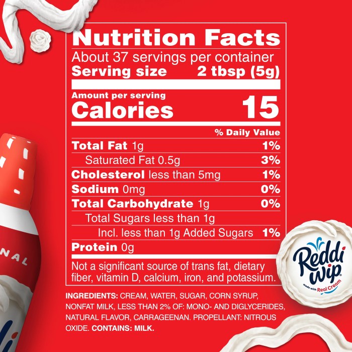 Whipped cream cheese nutrition