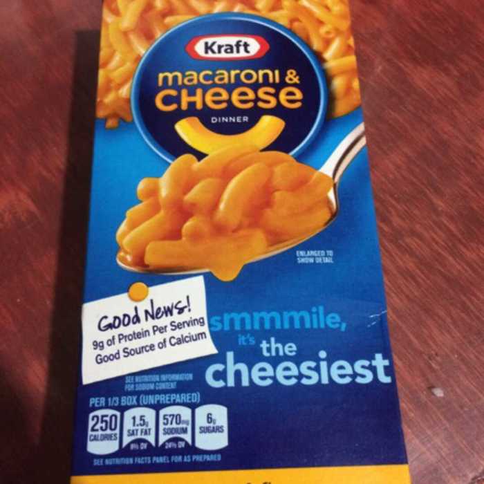 Kraft macaroni and cheese microwave nutrition