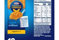 Mac n cheese nutrition label