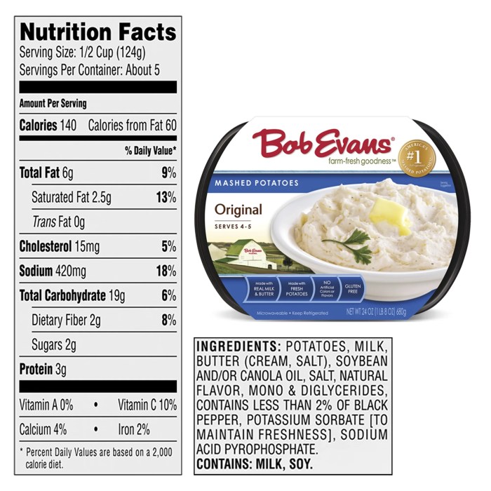 Bob evans mac and cheese nutrition