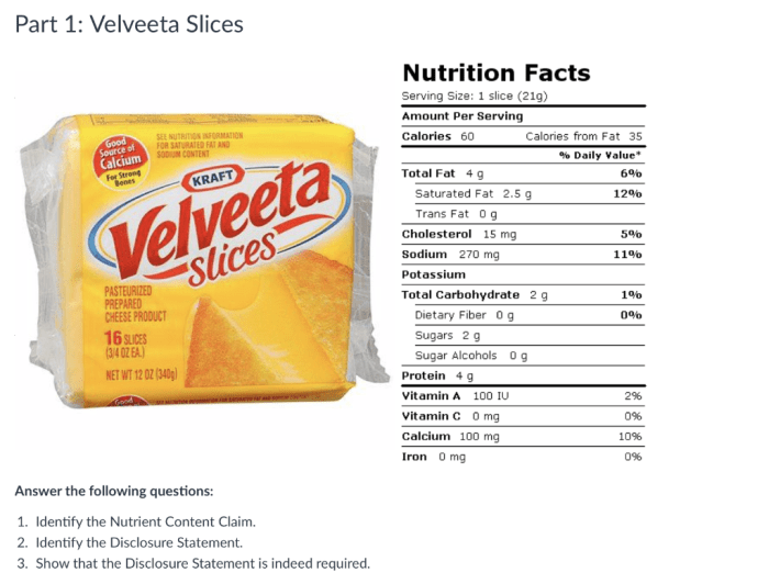 Kraft cheese slices nutrition