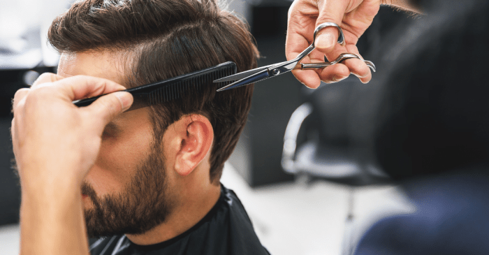 Undercut hairstyle long hair male