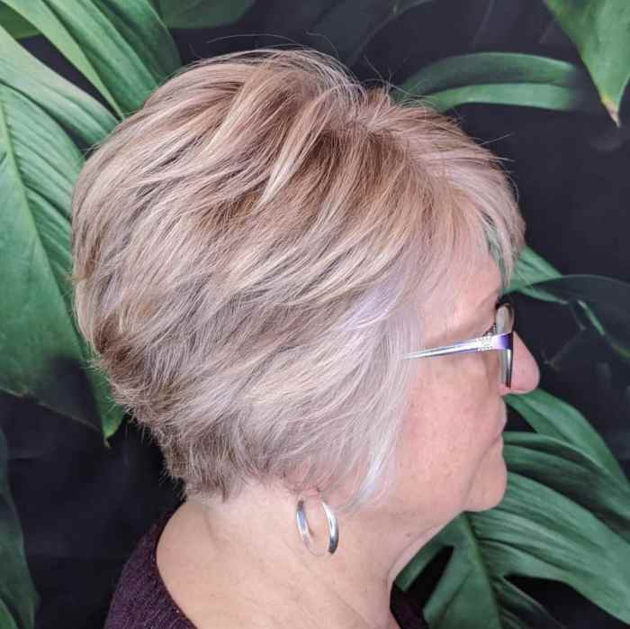 Short hairstyles for fine hair over 60 with glasses